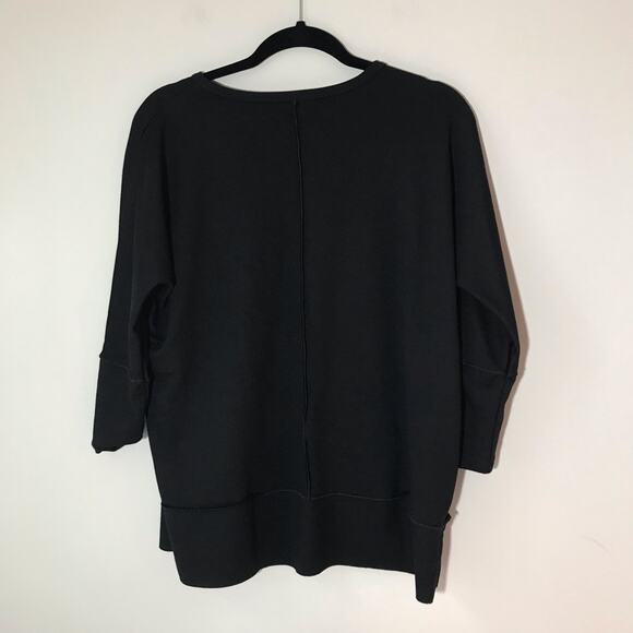 Spanx xs black perfect length crewneck pullover sweatshirt dolman sleeves cozy - Picture 3 of 7